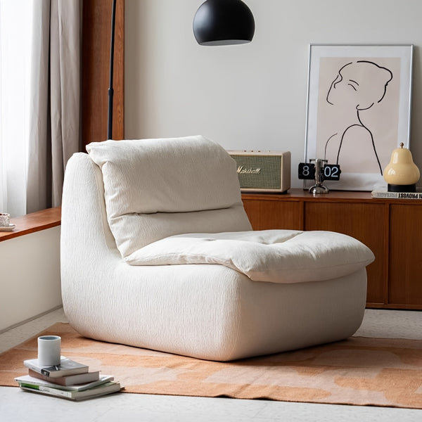 1pc, Lazy Sofa With Cushion Sofa, Small Living Room, Leisure Chair, Cream Small Sofa, Single Person