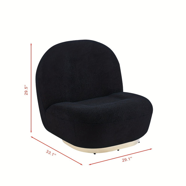 Modern Style Single Sofa Chair, 360-Degree Rotating Leisure Sofa with Metal Base, Suitable for Bedroom, Living Room, Apartment Reading Sofa