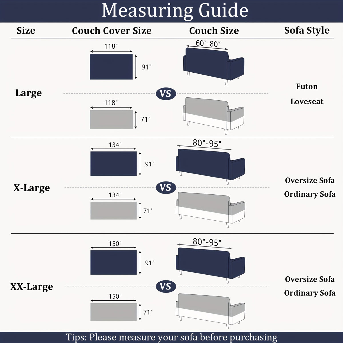 91 inch Widened Sofa Cover Chenille Couch Blanket Cover Protect from Scratch Machine Washable Furniture Protector