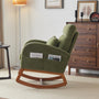 Comfortable High Back Armchair, Modern Single Sofa Rocking Chair With Solid Wooden Frame, Suitable For Living Room, Bedroom, Studio Interior