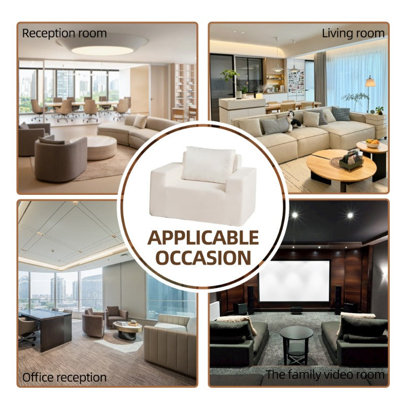 Foam Sofa Couch with Pillow, Large Bean Bag Chair for Adults, Stuffed High-Density Foam, Comfortable Lounge Seat for Living Room Bedroom Gaming Room, Soft and Durable, Easy to Move, Grey