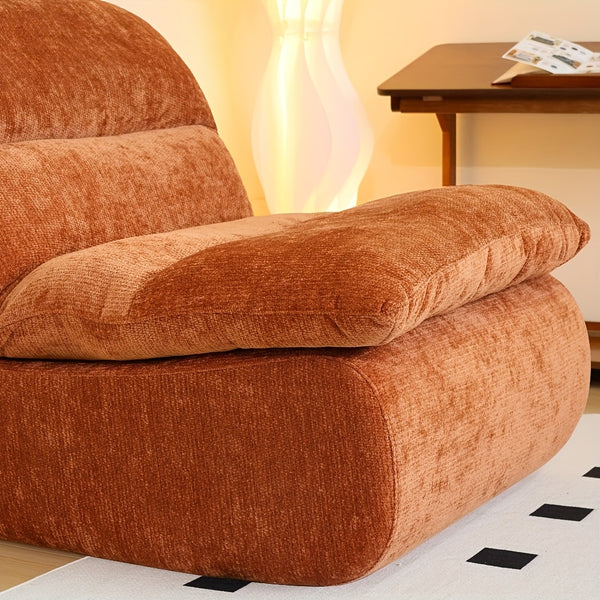 1pc, Lazy Sofa With Cushion Sofa, Small Living Room, Leisure Chair, Cream Small Sofa, Single Person