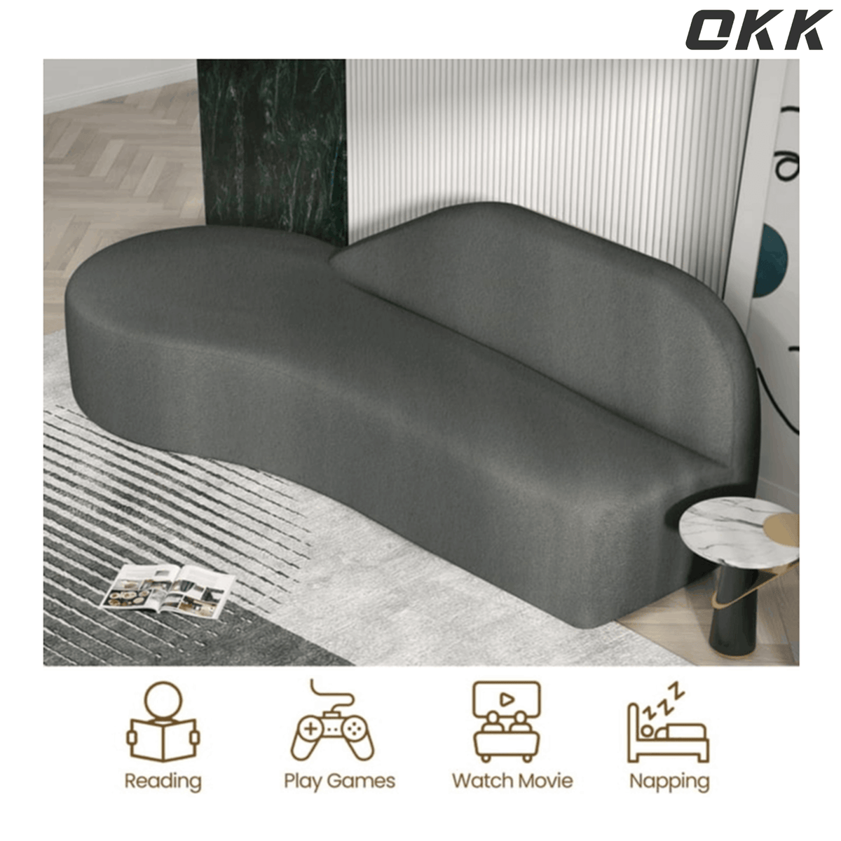 Modern Curved Sectional Sofa - Plush Cream Luxury Couch, Extra Comfort Large Loveseat with Storage, Minimalist Design for Small Space, Living Room, Apartment, and Home Theater