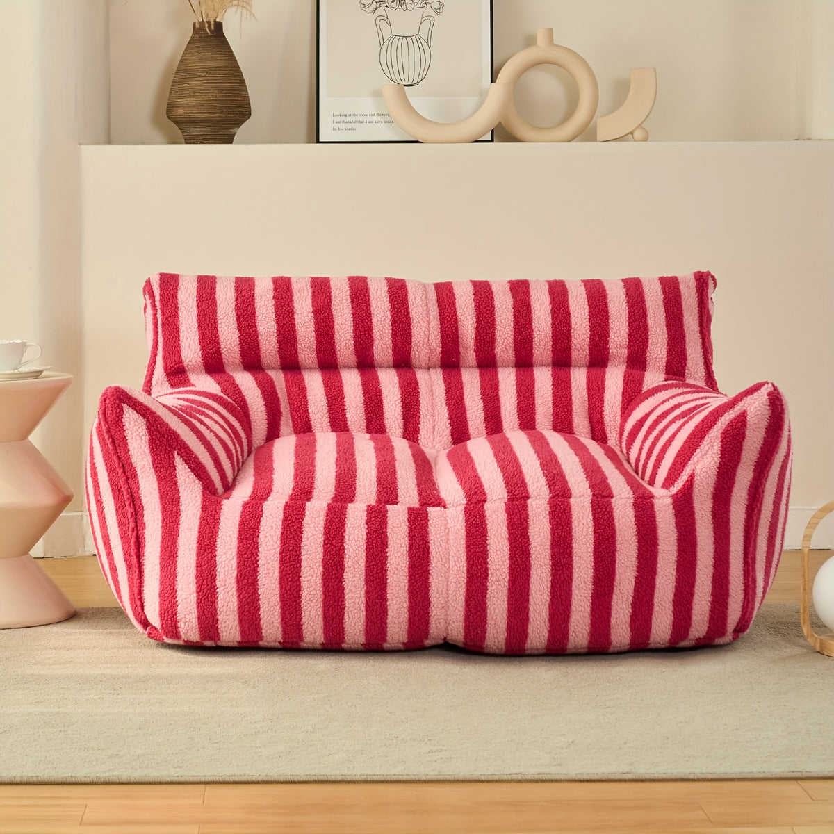 Giant Bean Bag Chairs For Adults With Filling Plush Fluffy Bean Bag Single Sofa And Loveseat With Armrest, Lounge Lazy Floor BeanBag Chair, Cozy Fluffy Couch For Living Room, Bedroom & Dorm