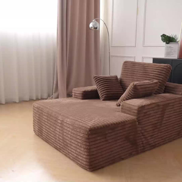Oversized Accent Chair With Ottoman, Modern Corduroy Single Sofa Chair Modular Sectional Sleeper Cloud Couch With Chaise Lounge For Living Room Office Apartment, Suitable For Christmas\u002FHalloween