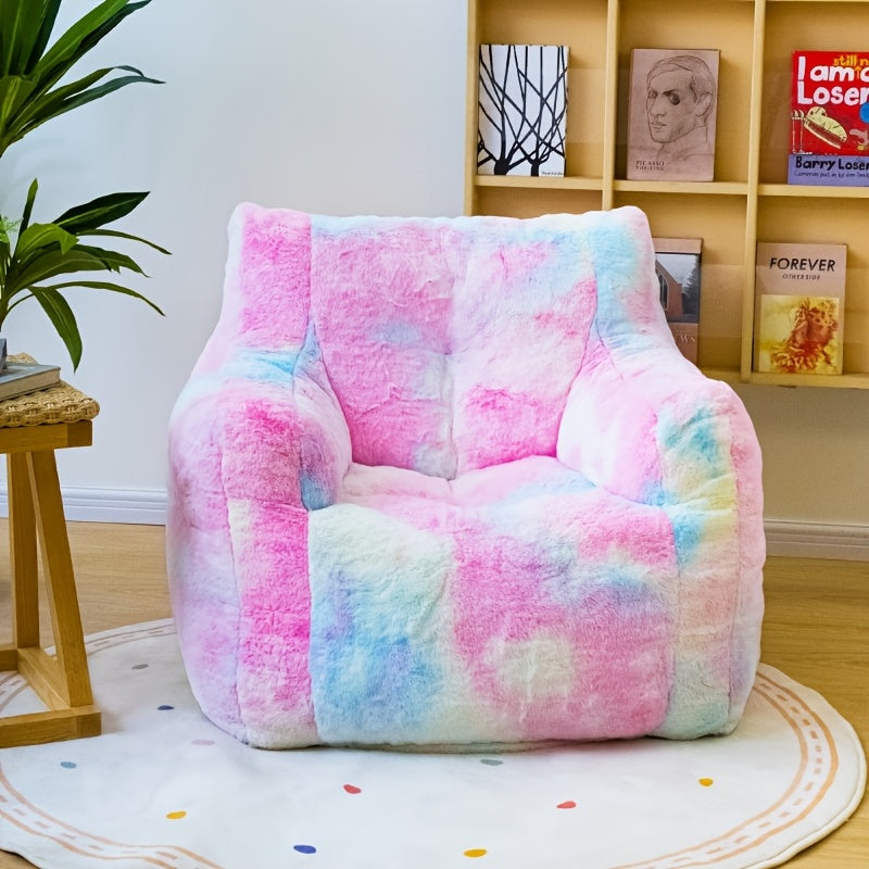 Soft-Stuffed Tufted Lazy Sofa Chair 1pc Contemporary Fabric Bean Bag Chair with Armrests - Tufted, Soft-Stuffed Lazy Sofa, Giant Fluffy Lounger for Bedroom, Apartment, and Living Room