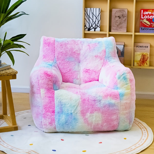 Soft-Stuffed Tufted Lazy Sofa Chair 1pc Contemporary Fabric Bean Bag Chair with Armrests - Tufted, Soft-Stuffed Lazy Sofa, Giant Fluffy Lounger for Bedroom, Apartment, and Living Room