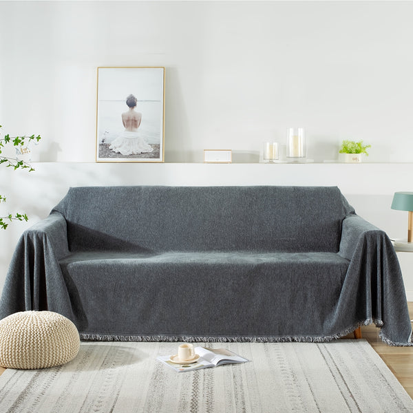 91 inch Widened Sofa Cover Chenille Couch Blanket Cover Protect from Scratch Machine Washable Furniture Protector
