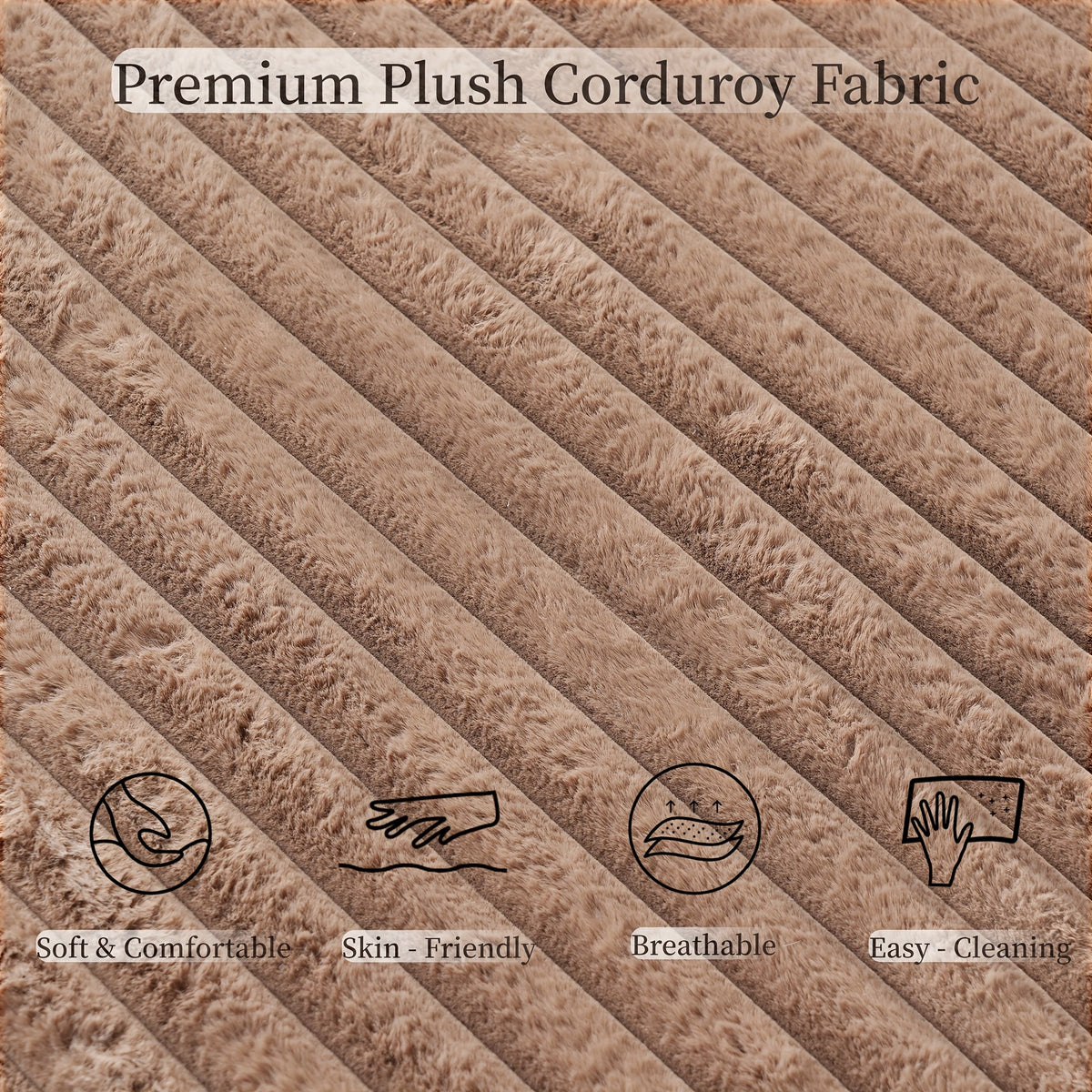 Oversized Accent Chair With Ottoman, Modern Corduroy Single Sofa Chair Modular Sectional Sleeper Cloud Couch With Chaise Lounge For Living Room Office Apartment, Suitable For Christmas\u002FHalloween