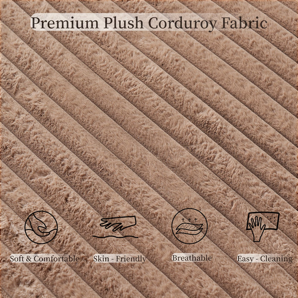 Oversized Accent Chair With Ottoman, Modern Corduroy Single Sofa Chair Modular Sectional Sleeper Cloud Couch With Chaise Lounge For Living Room Office Apartment, Suitable For Christmas\u002FHalloween